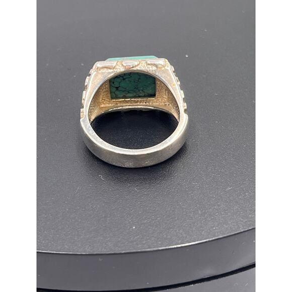 Desert Rose Trading Turquoise Sterling Silver Statement Ring (Jay King) Sz 11 - Picture 5 of 9